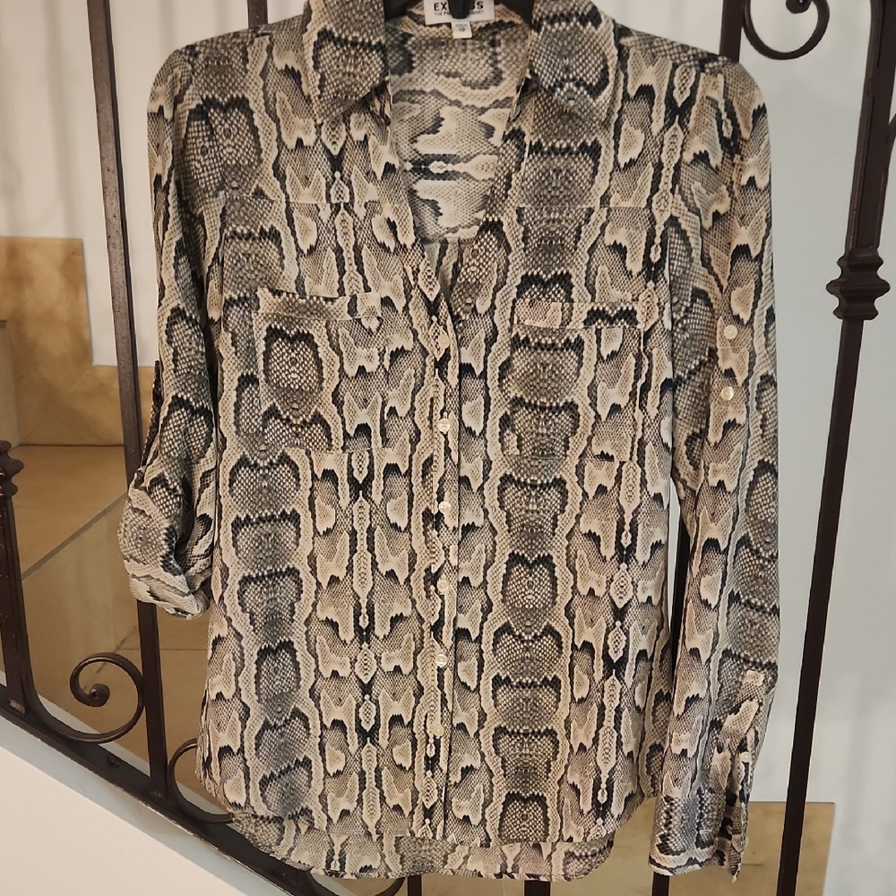 Express Black and Cream Portofino Shirt